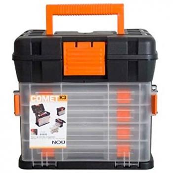 Caja de herramientas Acan negra y naranja 25,5 x 28 x 17,5 cm