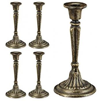 Relajación en Bronce: Set de 5 Candelabros Shabby Chic
