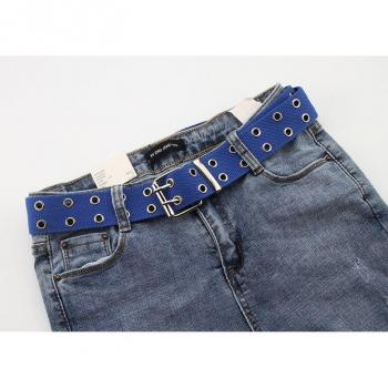 105cm Zweireihiger Canvas Gürtel für Jeans und Hosen in 7 Farben