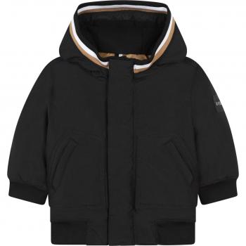 Parka Boss à capuche garçon noir 18M