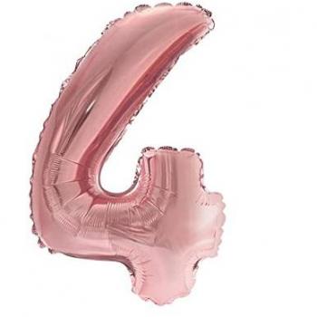 Ballon aluminium chiffre 4 36cm or rose - surprisez vous balm0rg04