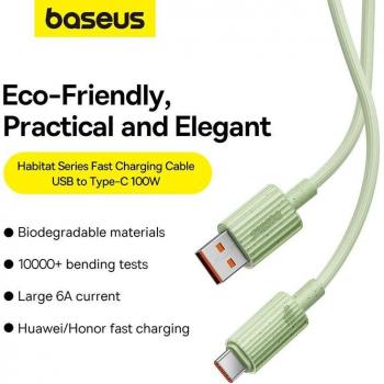 Baseus Cabo Carga Rápida Habitat USB-C 100W 2m Verde