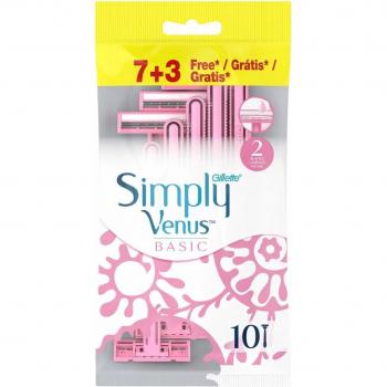 Gillette Simply Venus - Maquinillas de afeitar desechables para mujer, 10 unidades