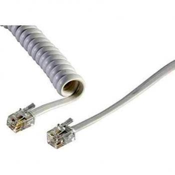S/CONN Telefonhörer-Spiralkabel 2x 4P4C weiß 2m