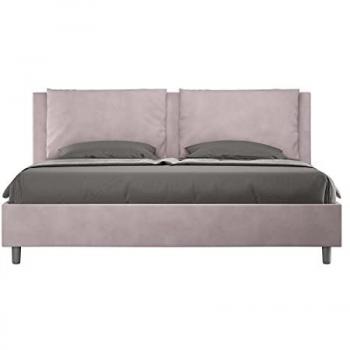 Letto Contenitore Imbottito Antea 180x200 in Microfibra Glicina