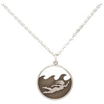 Gemshine Taucherin‑Beach‑Kette – Anhänger 1 ct in Grau für Damen