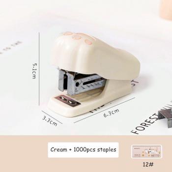 Cat Paw Mini Stapler Set - 1000pcs, 12# Staples, Office & School Binding Tools