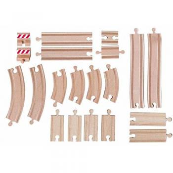 Eisenbahn Schienen Set aus Holz, 20 Stück – Zubehör für alle Systeme