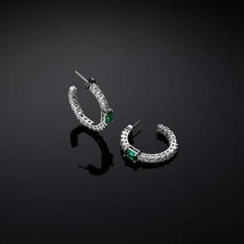 Aro de pendientes 3 cm con gemas verdes – Chiara Ferragni