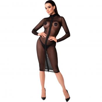 Knielanges Transparentkleid mit Reißverschluss