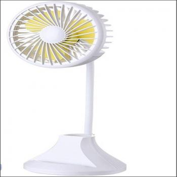 Portable LED Desk Lamp Fan with USB Rechargeable Feature