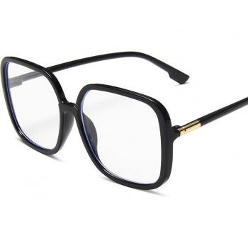Lentes grandes negros anti‑luz azul para mujer