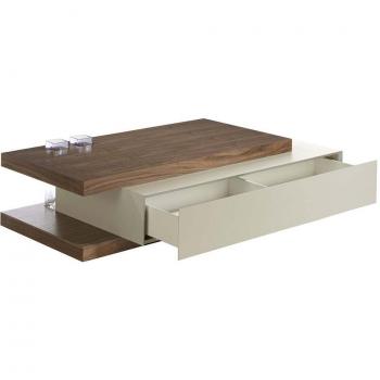 Mesa de centro Angel Cerdá 2105C, 140 x 80 x 33 cm, chapa de nogal