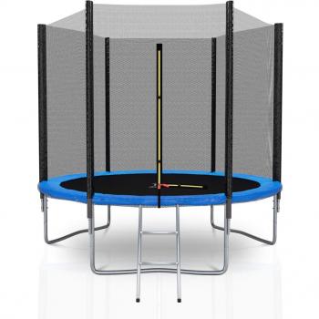 Trampoline De Jardin KAIA SPORTS Deluxe – Filet, Mousse de Protection, Échelle – 8 ft (244 cm) – Bleu