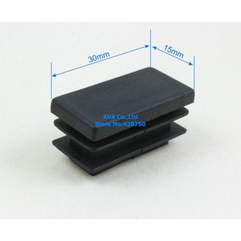 Rectangle Plastic Tube End Caps - 15x30mm - 20 Pack