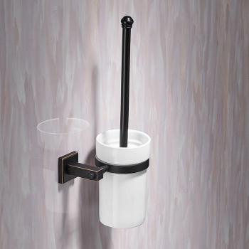 Black Brushed Bath Set with Toilet Brush Holder WF-92500