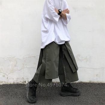 Pantalón recto irregular Harajuku negro