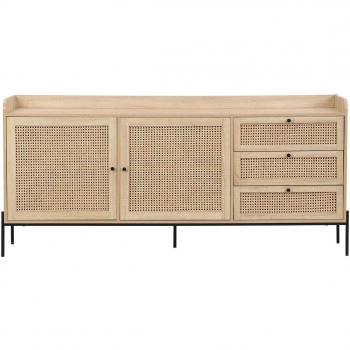 Buffet Chic 2 Portes 3 Tiroirs Effet Chêne