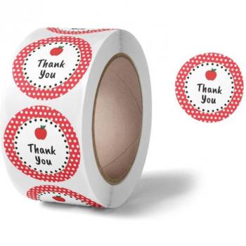 Heart-Shaped Thank You Seal Stickers, 500 Count