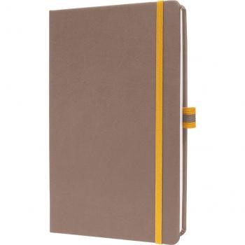 Sigel Notizbuch Linescape, 176 Seiten, DIN A5, 80 g/m², kariert, Gummiband, 2-farbige Stiftschlaufe, braun/gelb