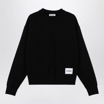 Manteau Molletonné Noir Jil Sander avec Écusson