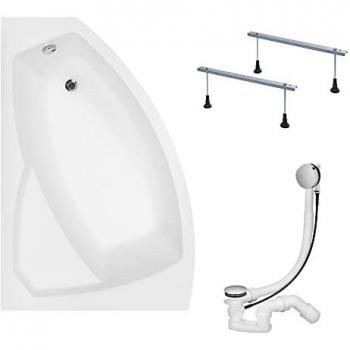Baignoire design 140x90 Gauche + accessoires complets