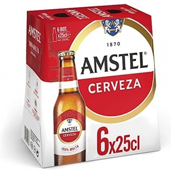 Amstel Cerveza Rubia Malta - 6 latas x 25 cl