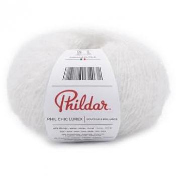 Fil à tricoter Lurex Chic - 25g - Phildar - Blanc