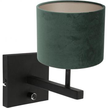 Lámpara de Cabecera Stang E27 Negro Metal Velours Tejido
