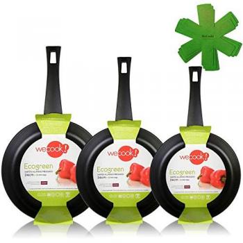 Set de Sartenes Wecook Ecogreen 18-20-24cm Aluminio Antiadherente Ecológico