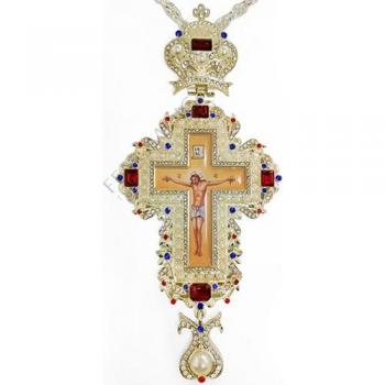 Goldüberzogenes orthodoxes griechisches Priesterkreuz