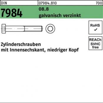 Niedrigkopf Zylinderschraube M6 x 12 mm DIN 7984 Stahl 8.8