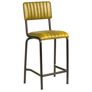 NETFURNITURE Cream Mid Bar Stool - Ribbed - Lascari Gold