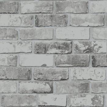 Papier peint effet brique gris ardoise Debona 10,05 m × 0,53 m