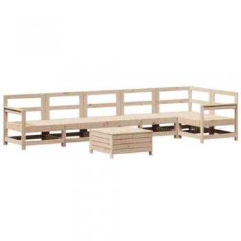 VidaXL Solid Wood Pine 7-Piece Outdoor Sofa Set