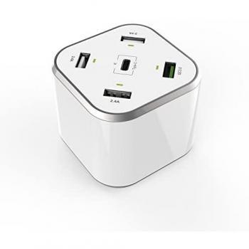 Cargador de Mesa Aisens ASCH-5PQC-W 5 Puertos USB