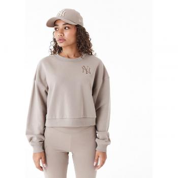 Sudadera New Era Le Crop Crew NY Yankees beige mujer