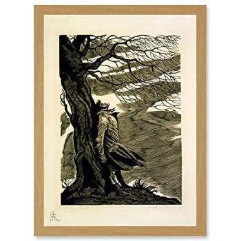 Wuthering Heights Heathcliff Black and White A4 Canvas Art