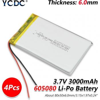 Batería LiPo 3.7V 3000mAh para E-book, Interfono, Lámpara LED y Radio (1/2/4 Unidades)