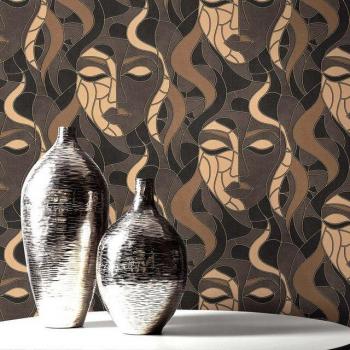 Papier Peint Intissé 10458‑37 – Design Marron & Gris