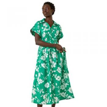 Chemise en Coton Imprimé Floral 100% Vert