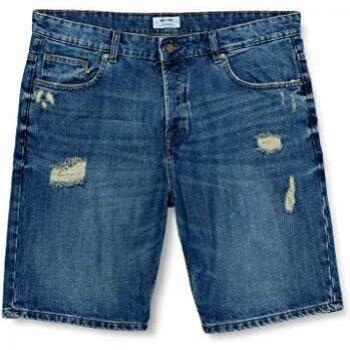 ONLY & SONS Avi Loose Herren Jeans‑Short im Used‑Look, Blau
