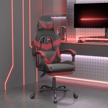 Pédicure Gaming Noir Bordeaux – Chaise à Rotation