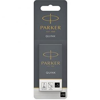 PARKER blister de 10 cartouches Quink pour Stylo plume, encre noire