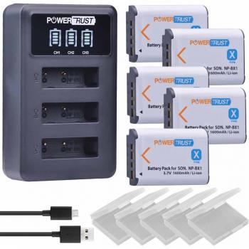 5er Set 1600mAh NP-BX1 Akkus + LED USB Ladegerät für Sony DSC-RX100