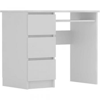 Cina White Office Desk, Single Unit