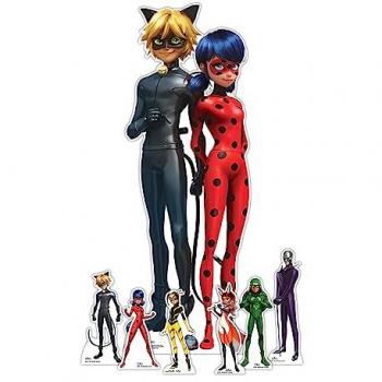 Décorations en carton - Miraculous - Ladybug et 6 mini-figurines - 135 cm