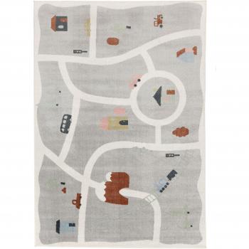Alfombra de Diseño Mapa RugVista - Gris Claro y Multicolor 140x200