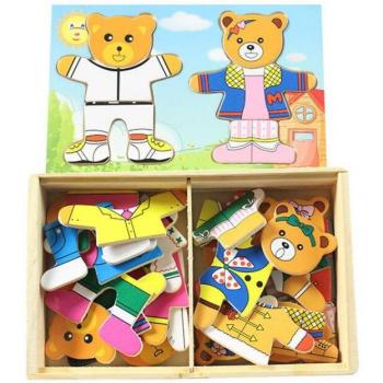 4-in-1 Bear Dress-Up Wooden Jigsaw Puzzle