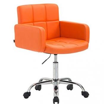Sgabello L.A. In Pelle Sintetica Arancione